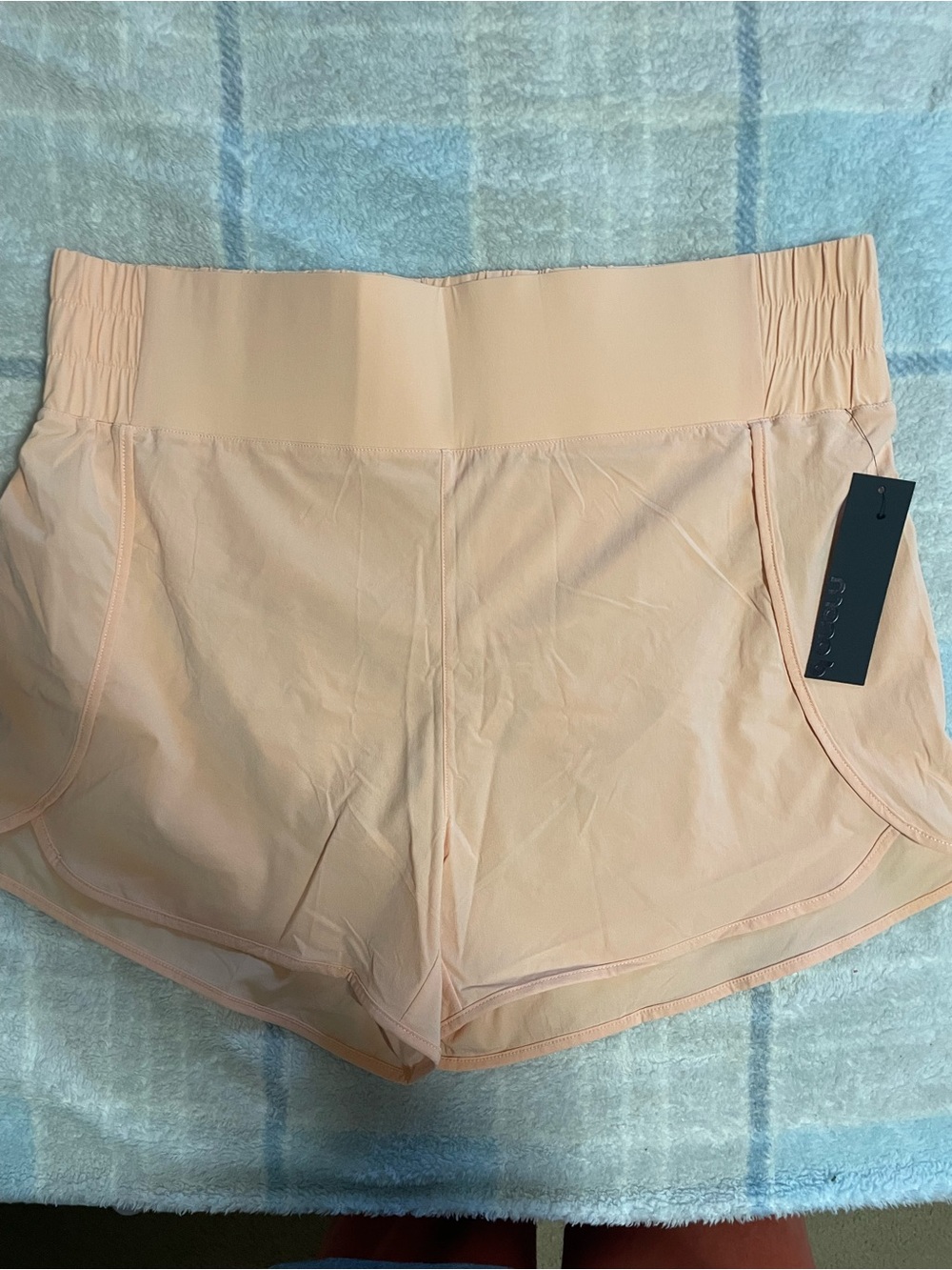 Mono B Light Peach High-Waist Athletic Shorts
